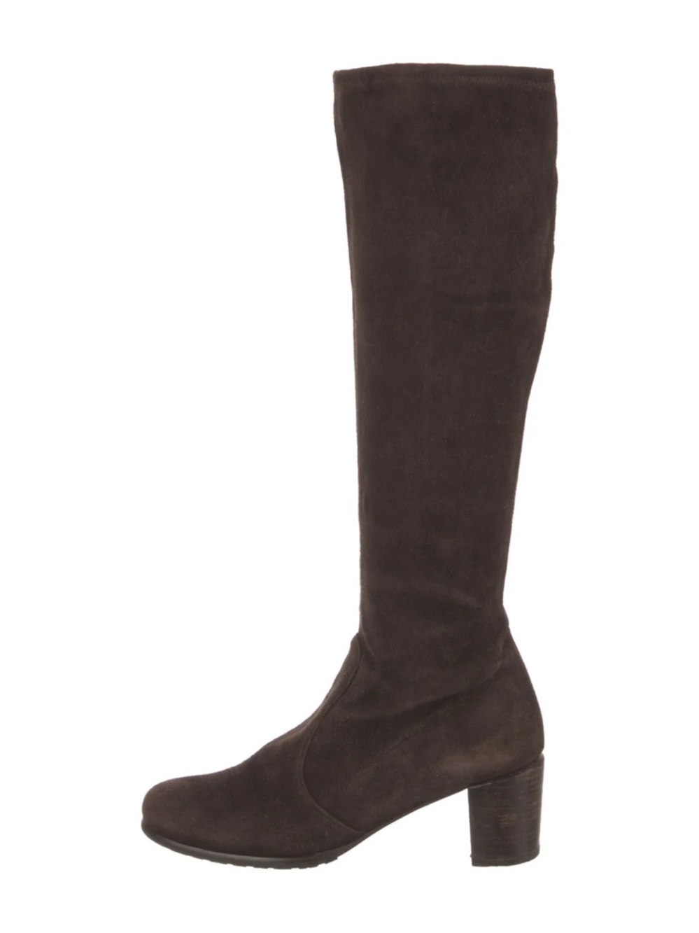 Stuart Weitzman Over-the-Knee Suede Block Heel Boots - Dark Brown